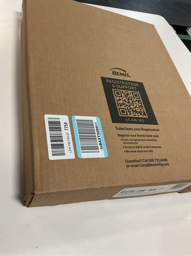 Condition photo showing New/Like New for Mayfair Cassel Slow Close Toilet Seat, Easy Clean, Non Slip Premium Wood Seat, Easy Install, Made in USA, Round, White Round 1 - Toilet Seat
