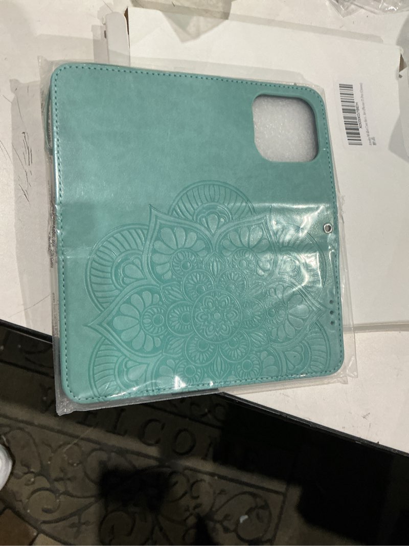 Condition photo showing Good Condition for wallet case for iphone 15 pro,[rfid blocking] 3 card holder with credit card slot magnetic protective leather flip cover for iphone 15 pro (green)