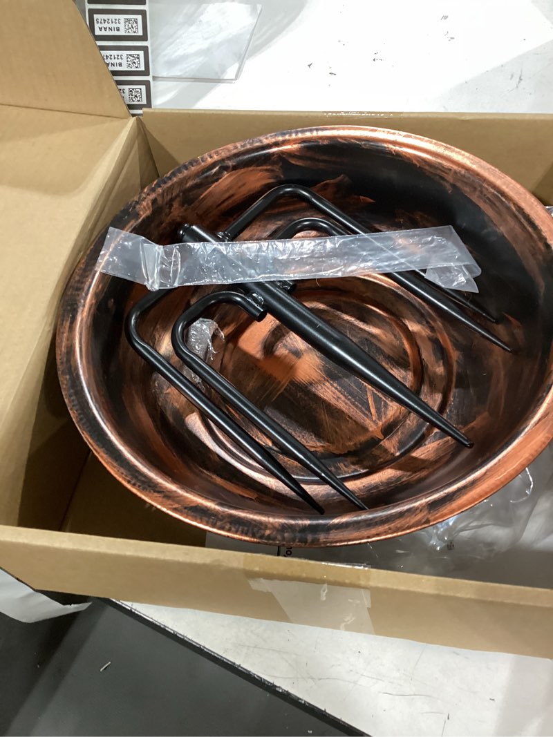 Condition photo showing Good Condition for gtongoko 3.2 inch deep metal bird bath for outside heavy duty, 35 inch height bird feeder birdbaths for outdoors, garden bird bath bowl with 5-prongs base 12? dia, 3.2? depth bowl