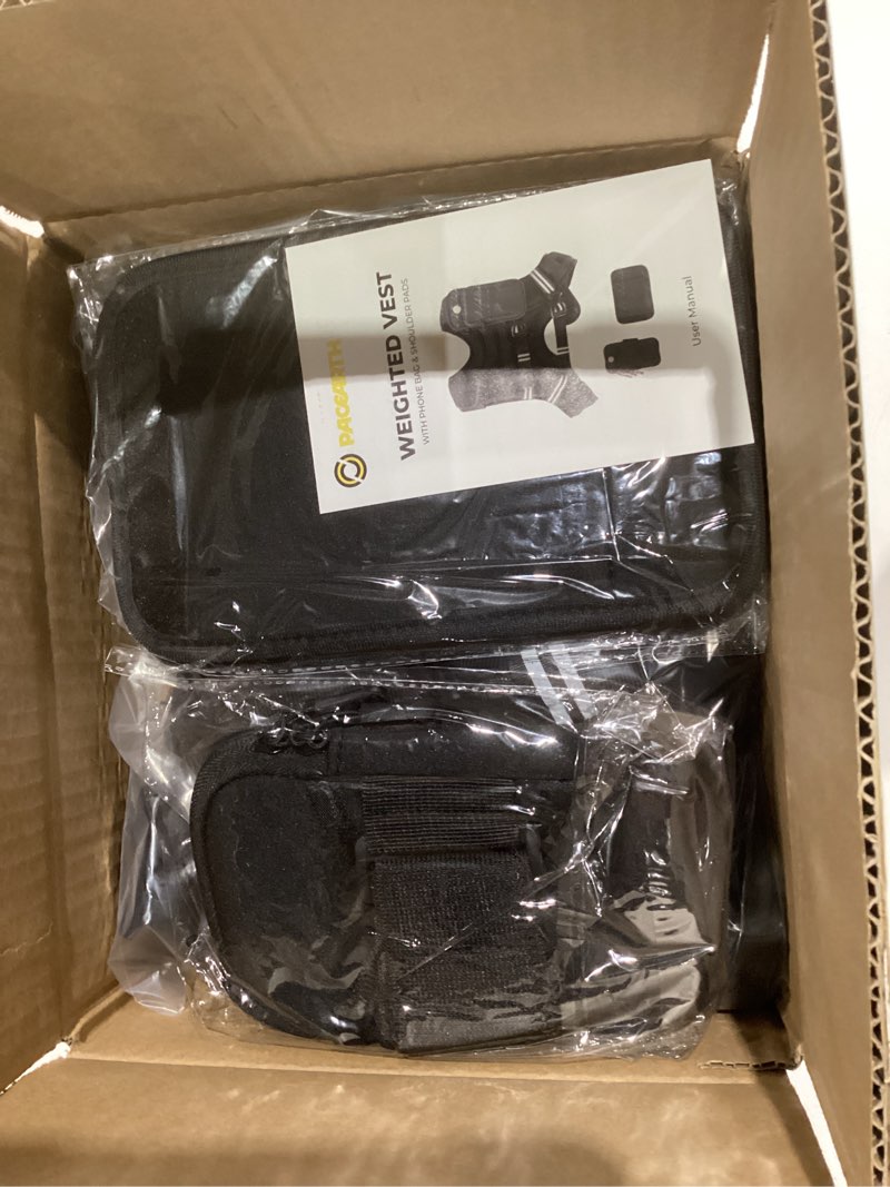Condition photo showing New/Like New for PACEARTH Weighted Vest,6lb/8lb/10lb/12lb/16lb/20lb/25lb/30lb Weight Vest with Reflective Stripe, Body Weight Vests for Women, Men, Weight Loss Workout, Strength Training, Running, Walking, Jogging 12 LB Black
