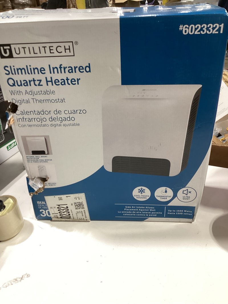 Condition photo showing As Is for utilitech 1500 -watt utility fan utility indoor electric space heater with thermostat