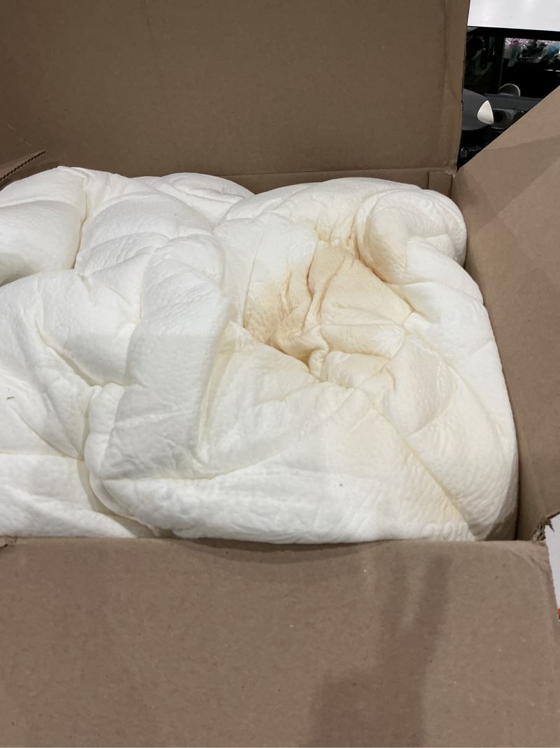 Condition photo showing As Is for niagara sleep solution ultra soft king size mattress topper - rayon derived from bamboo pillow top mattress pad for back pain relief - naturally cooling for hot sleepers, white white king