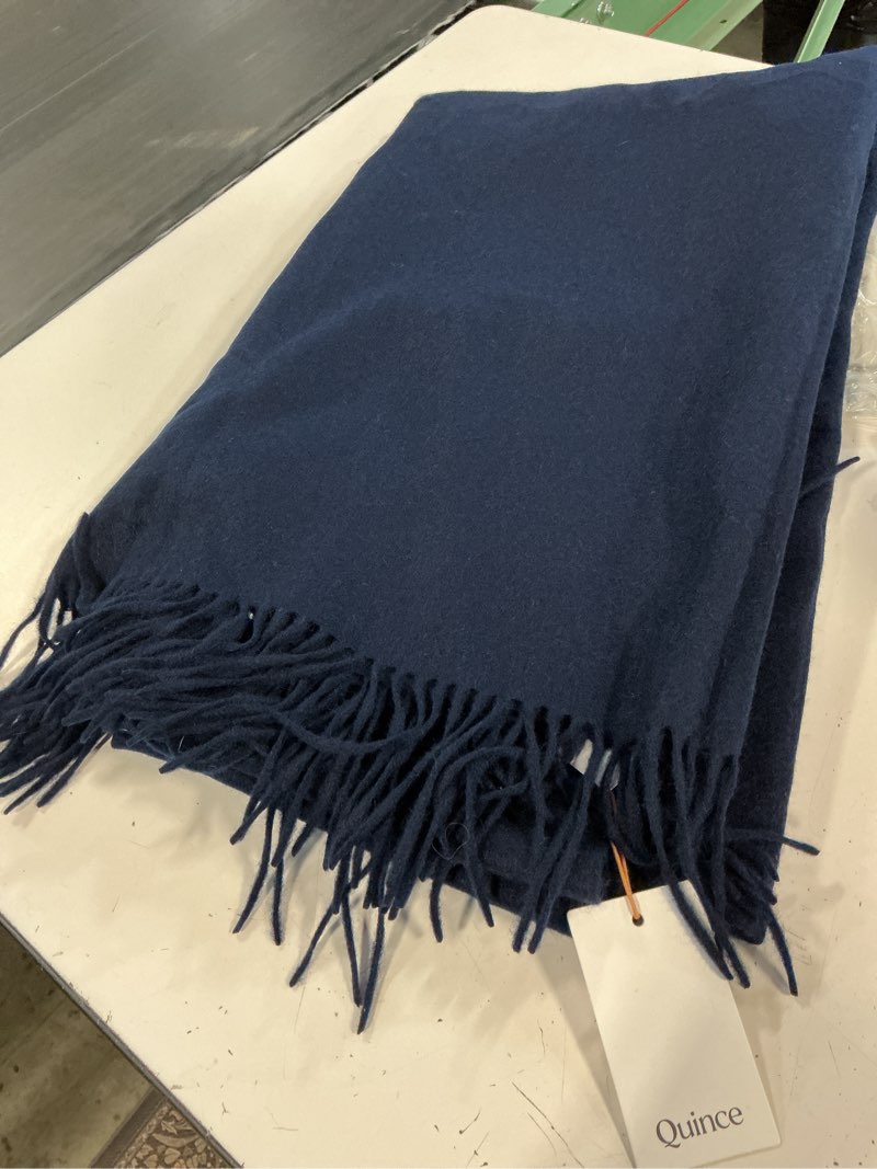 Condition photo showing Good Condition for mongolian cashmere throw, 50x70, true navy