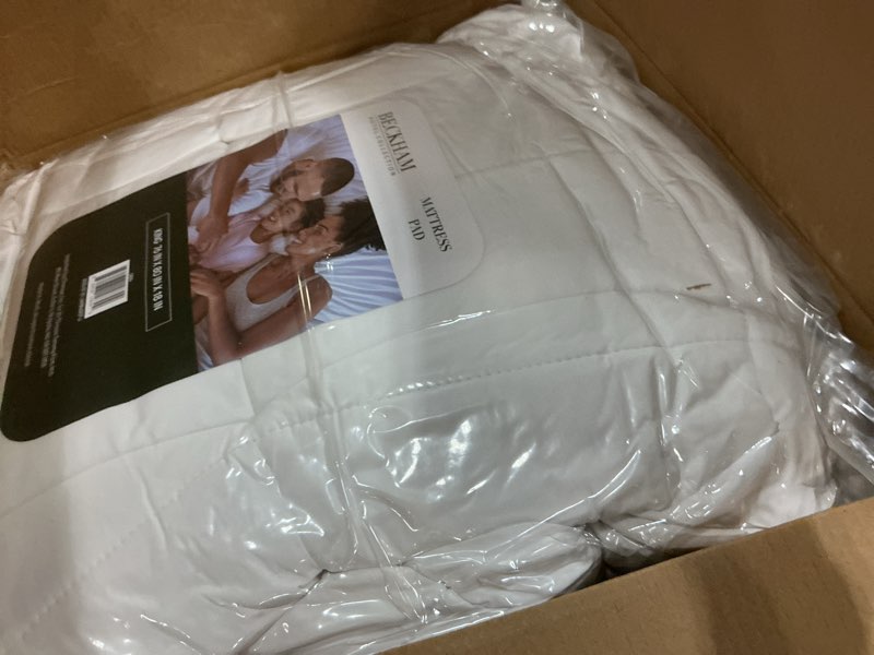 Condition photo showing Good Condition for beckham hotel collection king size mattress pad (extra padded) & protector hybrid - quilted pillow top mattress cover - thick, plush, fitted mattress topper for bed