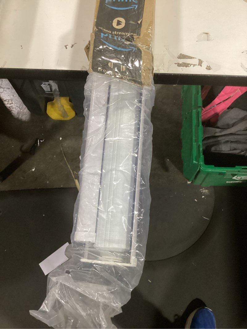 Condition photo showing Good Condition for Joydeco Cordless Zebra Blinds for Windows, Dual Layer Free-Stop Zebra Shades Privacy Light Control for Day and Night, Light Filtering Sheer Blinds for Indoor Windows, Home (35" W X 75" H, White) Off-white 35" W x 75" H Ready Made