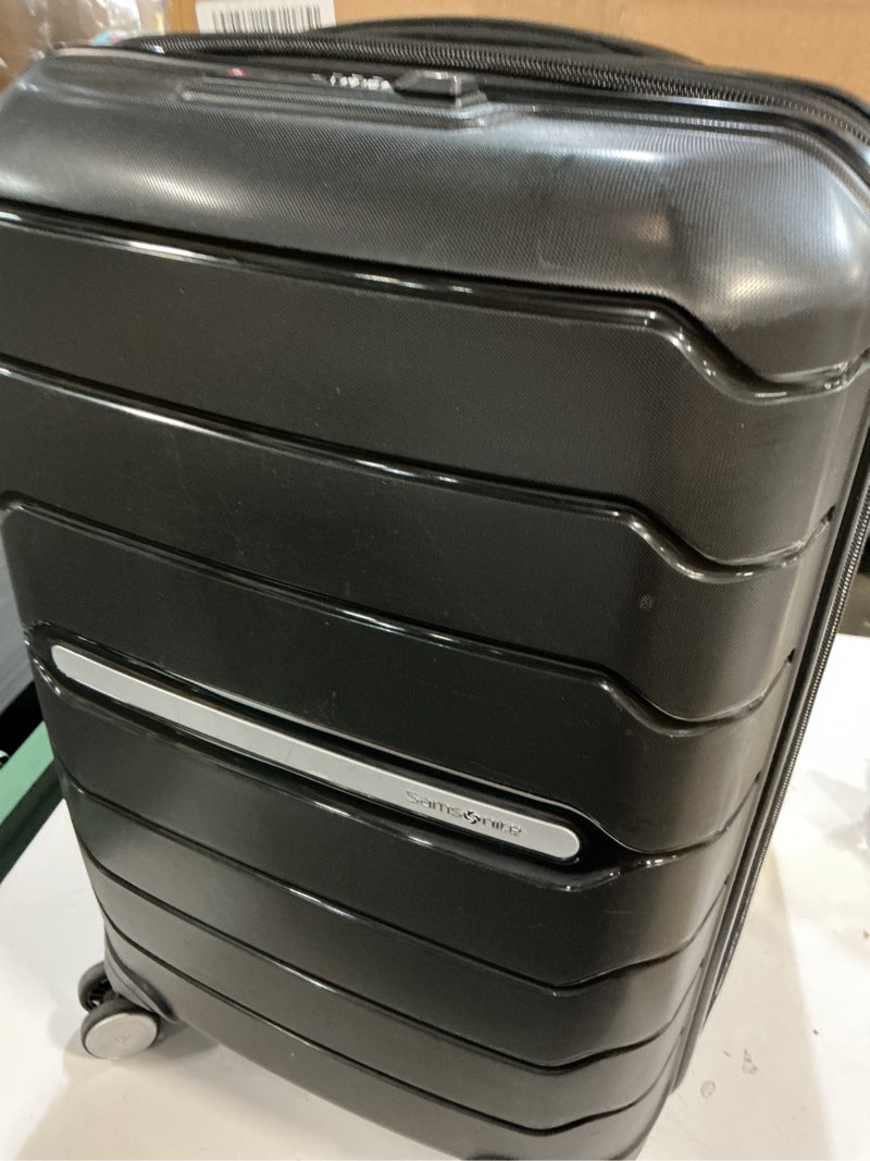 Condition photo showing Good Condition for samsonite freeform hardside carry-on luggage with spinner wheels - hardshell suitcase - tsa, airline-approved - expandable hard shell, smooth rolling wheels for lightweight travel – black carry-on spinner black