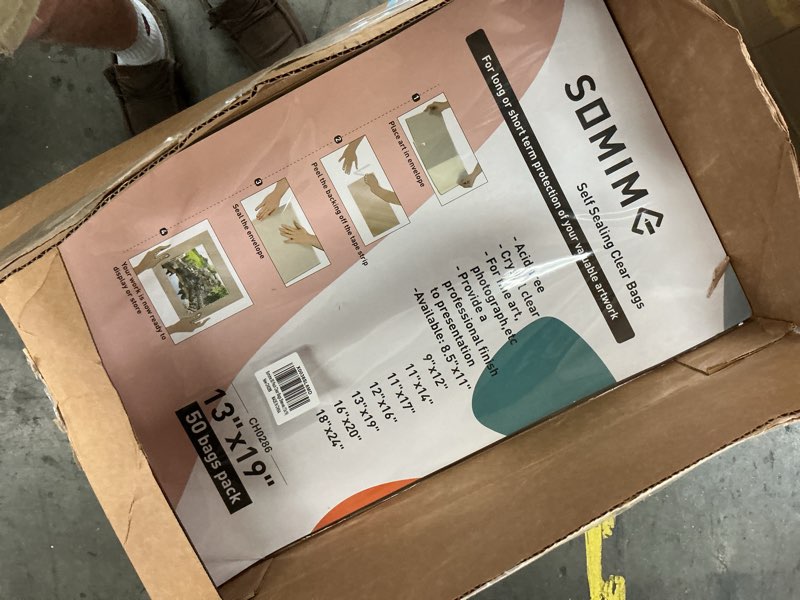 Condition photo showing As Is for 50 Pack Acid-Free Crystal Clear Sleeves Storage Bags for 13x19 Art Prints/Pictures/Photos/Framing Mat Mattes (Bag Size: 13 2/5"x19 1/2")