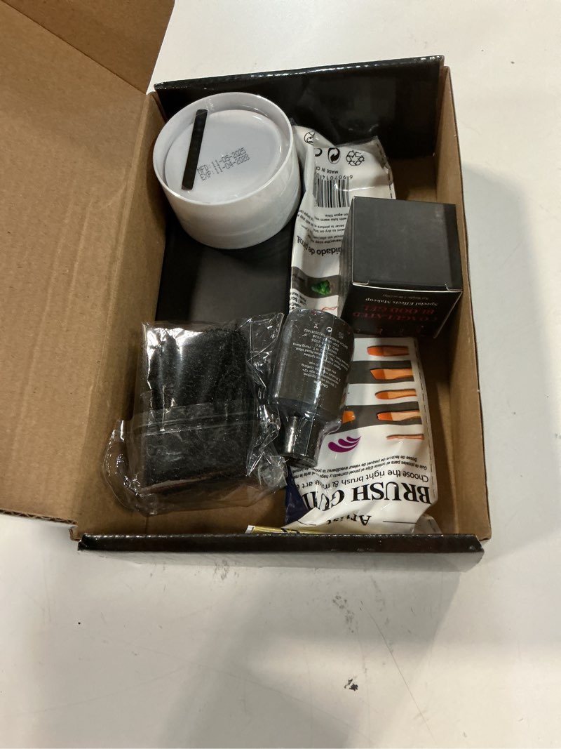 Condition photo showing New/Like New for sfx makeup kit professional face body paint halloween special effects makeup set with scar wax,10 face paint brushes,spatula tool,2 fake scab blood,stipple sponge oil based face painting kit dark tone