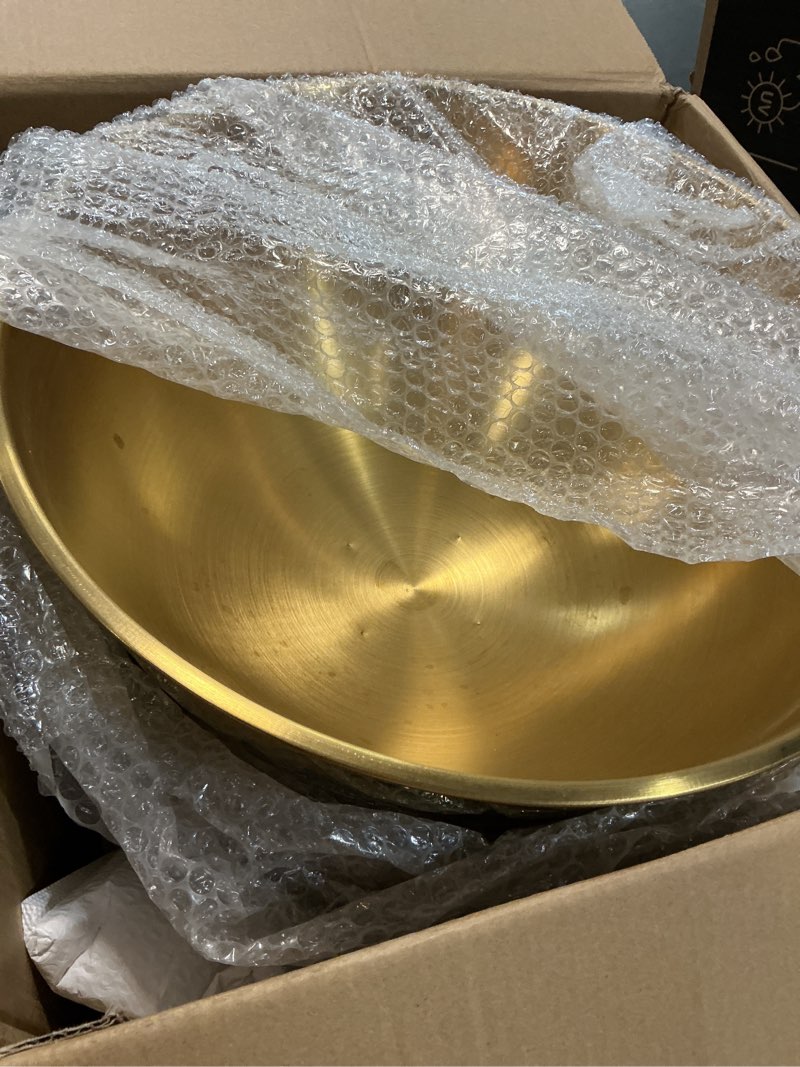 Condition photo showing Good Condition for large champagne bowl,12l champagne-bowl ice bucket with scoop stainless steel big champagne ice bucket big wine bucket for parties large size ice bowl for wine beer home bar celebrations,16in gold two packs