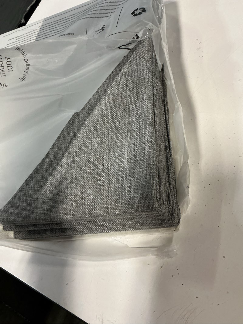 Condition photo showing Good Condition for decomomo kallax storage cubes - 13x15x13 storage bins, baskets for organizing shelves (grey and white, 3-pack)