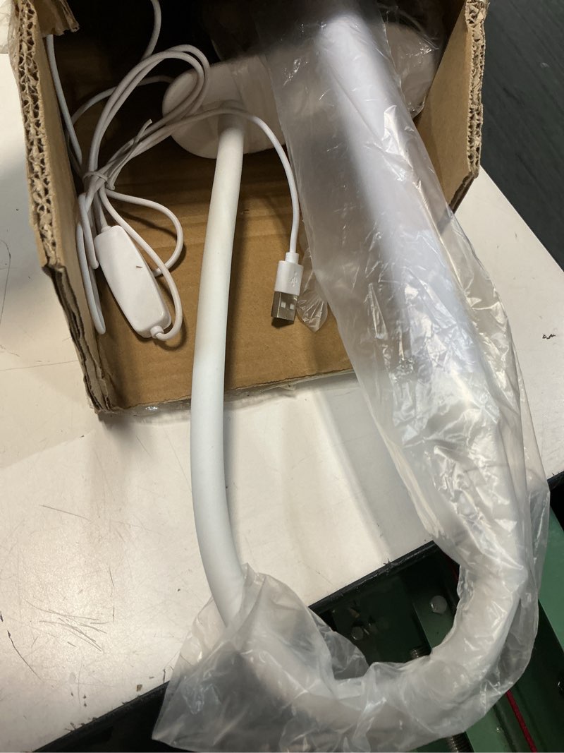 Condition photo showing As Is for 2-pack led desk lamp with clamp,college dorm room students study reading desk lights,dimming,hose desk lamps,home office computer light,gooseneck,swing arm work table lamps,clip bed light white 16.14inch/2 pack