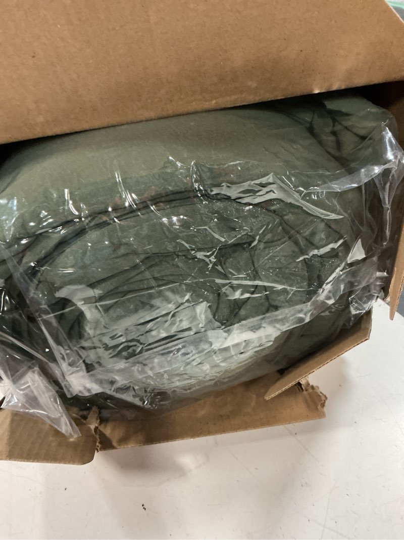 Condition photo showing As Is for bedsure king comforter set, dark green soft prewashed bedding for all seasons, 3 pieces gentlesoft™ bed set, 1 lightweight comforter (104"x90") and 2 pillowcases (20"x36") king(104"x90") 03 - dark green