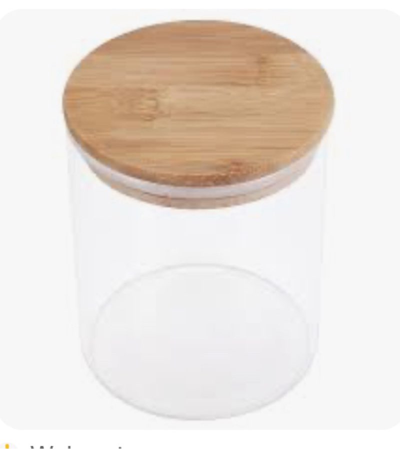 Wood & Glass Storage Jar, Large