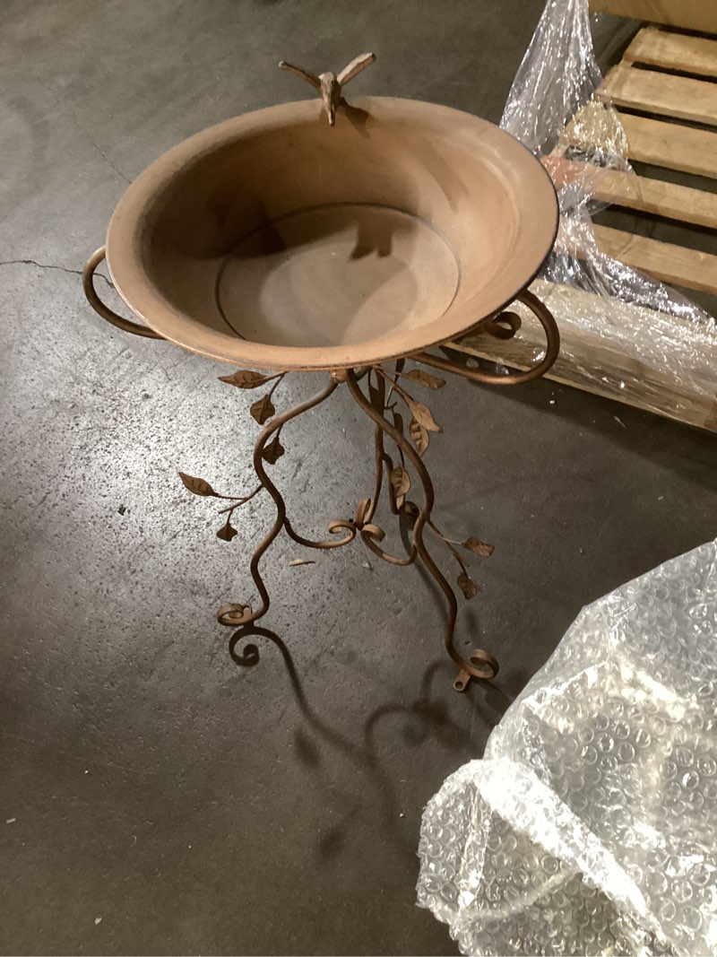 Condition photo showing Good Condition for vcuteka bird baths for outdoor, 28" height antique metal garden birdbath with bird statue and detachable bird bath bowl for yard patio lawn decor bronze