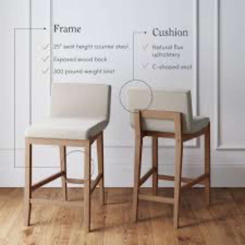 Upholstered Wooden Stool