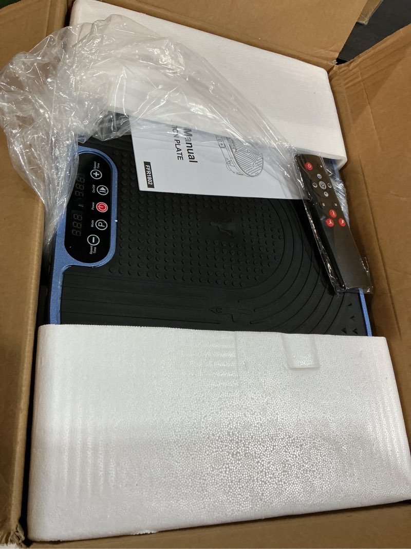 Condition photo showing Good Condition for Glorygym Vibration Plate Exercise Machine, Whole Body Vibrate Platform for Weight Loss Fat Burning, 9 Speed Levels, Remote Control, Compact Home Gym Equipment for Women Men Blue