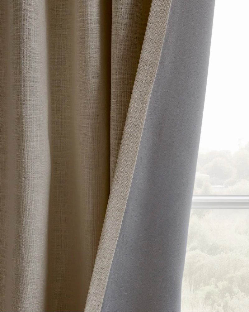  quince textured cotton true blackout curtain color ivory size 48inx84in