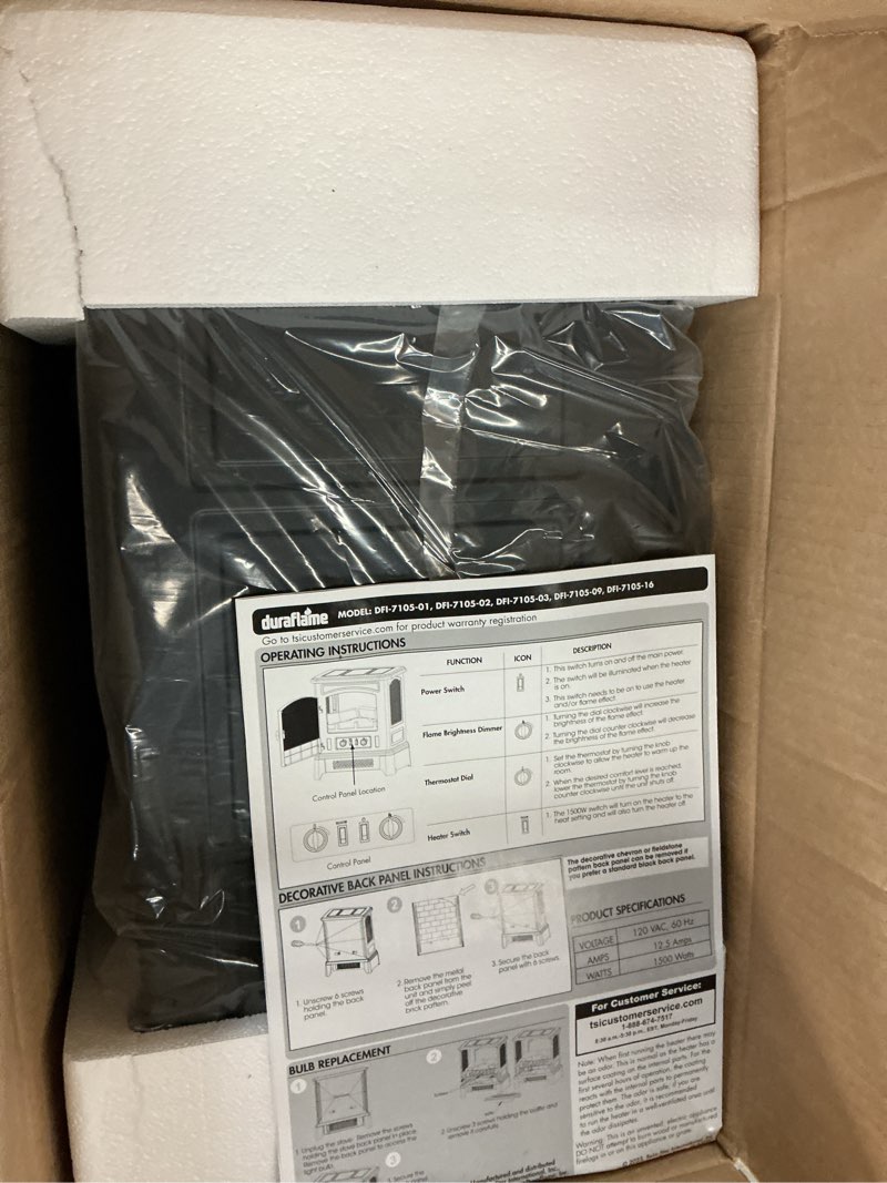 Condition photo showing Good Condition for Duraflame Electric Infrared Freestanding Stove with Pedestal Base  Black