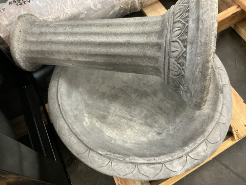 Condition photo showing As Is for bath feeder fabulous concrete hand cast stone garden ornament gift