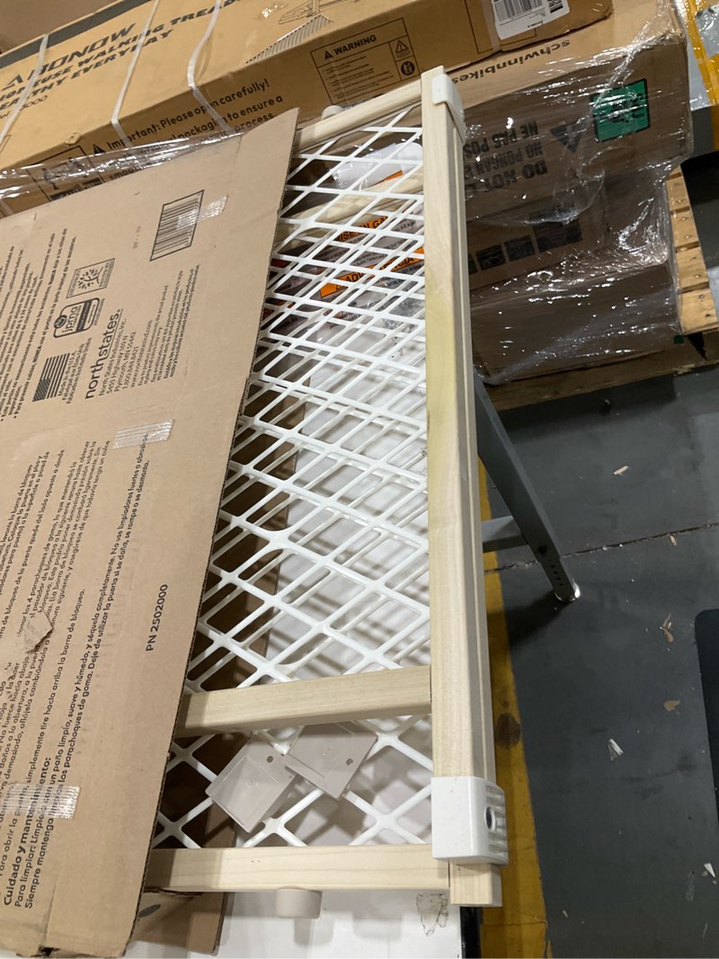 Condition photo showing Good Condition for toddleroo by north states - diamond mesh wooden baby gate: pressure mounted baby gate for doorways - adjustable 26.5 to 42 inches wide - 23 inches tall