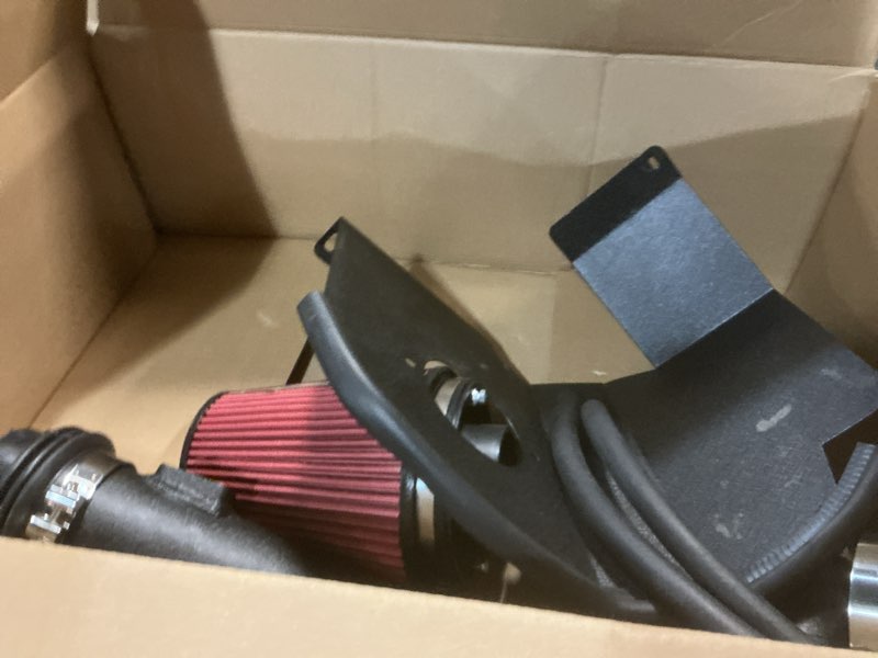 Condition photo showing As Is for vevor cold air intake, 3.5 inch cold air intake system + heat shield compatible with 2014-2018 chevy silverado/gmc sierra, 2015-2020 cadillac escalade 6.2l, high flow filter kit improved horsepower 2014-2018 chevy/gmc