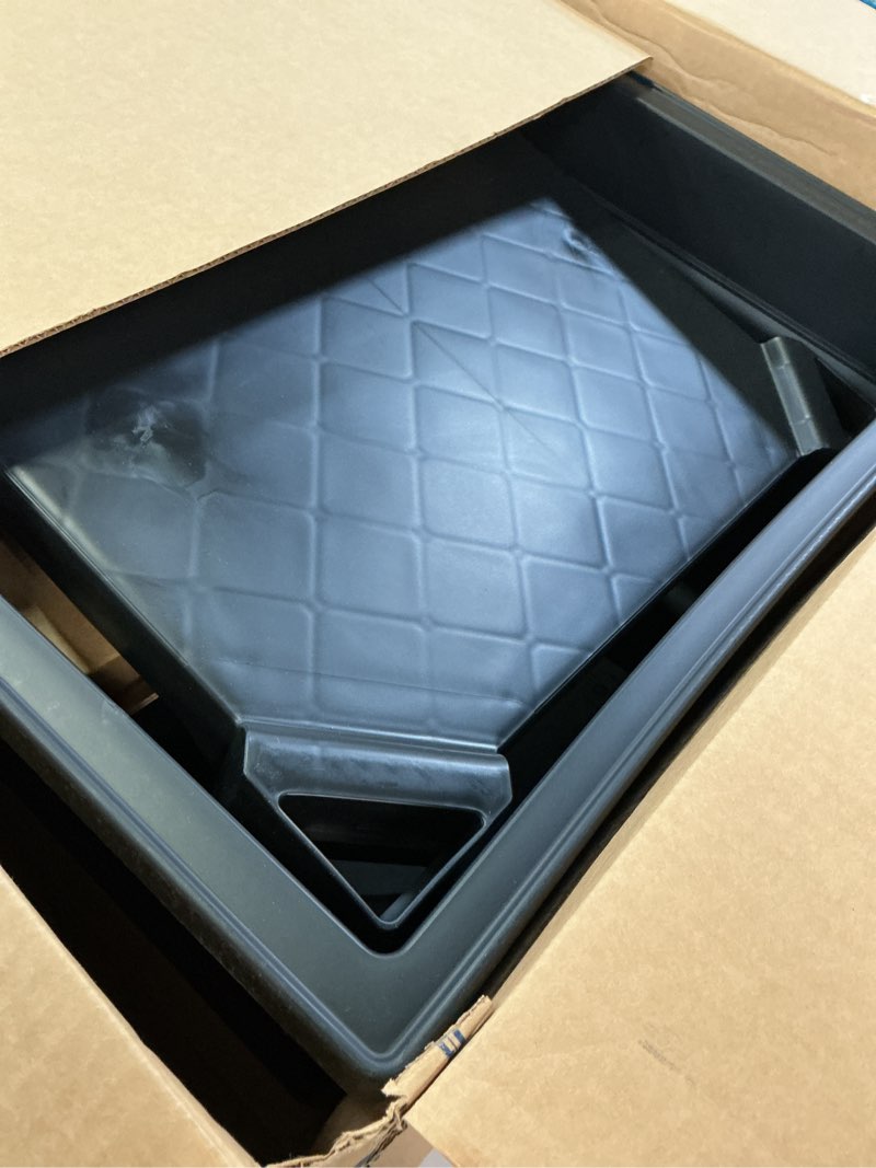 Condition photo showing As Is for project source 24-in x 24-in 1-basin black freestanding utility tub with drain and faucet