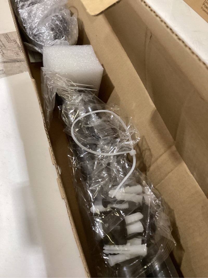 Condition photo showing Good Condition for 1 Inch Heavy Duty Blackout Curtain Rods for Windows, Industrial Pipe Wrap Around Room Divider Decorative Curtain Rods Wall Mount & Ceiling Mount, Black, 72-144 Inch Black 72 to 144 inch