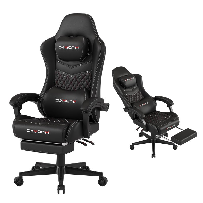 MINOMAC Gaming Chair,Ergonomic Computer Gaming Chair,400lb Load-Bearing,Retractable Footrest/Waist S