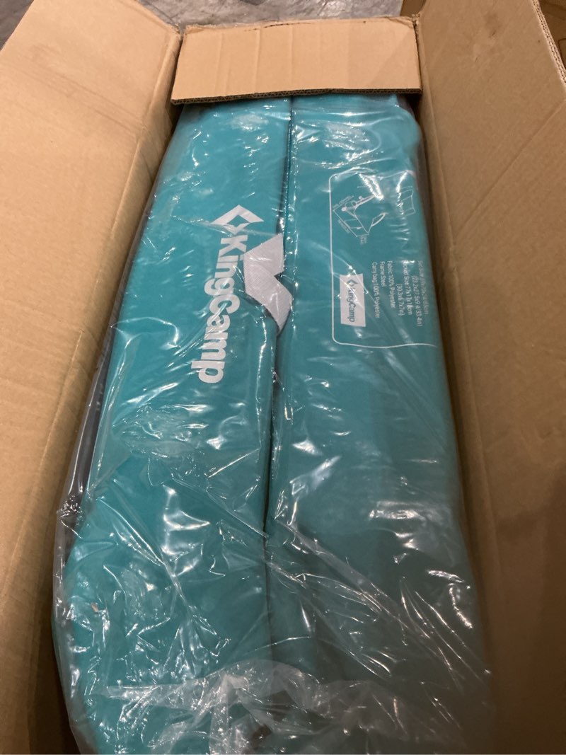 Condition photo showing New/Like New for kingcamp low beach chairs, folding portable chair for adults lightweight extra wide seat 300lbs heavy duty oversized backpack, carry bag for camping ergobreeze-cyan-2 pack ergobreeze high back mesh wide