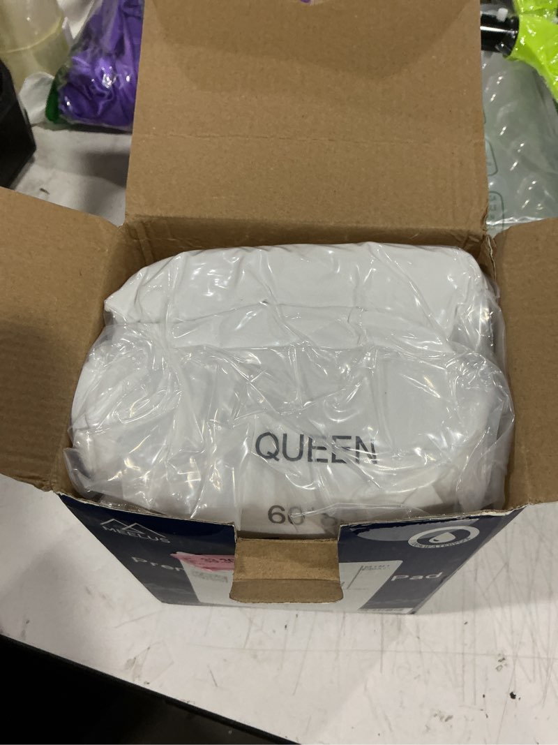 Condition photo showing Good Condition for meelus padded queen mattress protector, breathable waterproof mattress pad cover fitted deep pocket 8"-21", soft noiseless mattress cover washable cooling for home hotel bedroom, white queen: 60"x80"x18" diamond - white