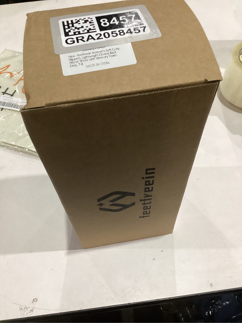 Condition photo showing New/Like New for Women’s Soft Memory Foam Bedroom Slippers, Warm Winter House Shoes, Cozy Lightweight Ladies Indoor Shoes 7-8 Grey