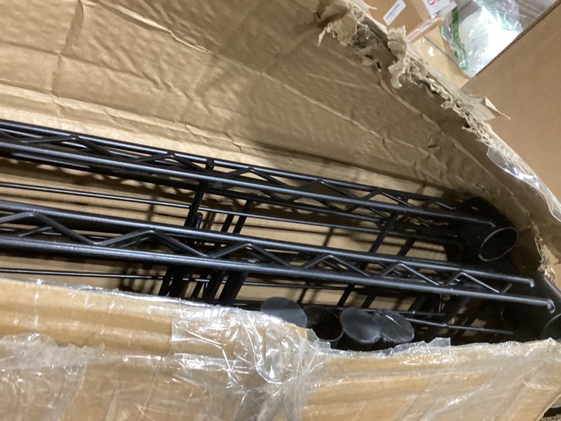 Condition photo showing Good Condition for Heavy Duty Storage Rack Metal Shelving Unit with Wheels, 4-Tier Adjustable Wire Rack Metal Shelves for Garage, Pantry, Kitchen, 59" W x 19.5" D x 62.3" H
