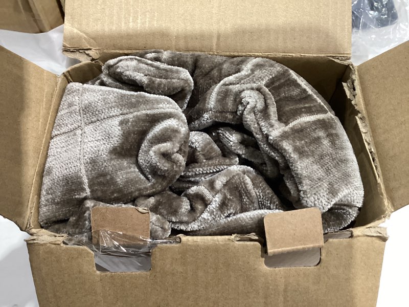 Condition photo showing Good Condition for MIULEE Decorative Chenille Check Euro Shams Throw Pillow Covers Vintage Plaid Couch Pillows 24x24 Inch Set of 2 Neutral Boho Farmhouse Cushion Covers Modern Home Decor for Sofa Bed Living Room Brown 24" x 24" (Pack of 2) Brown