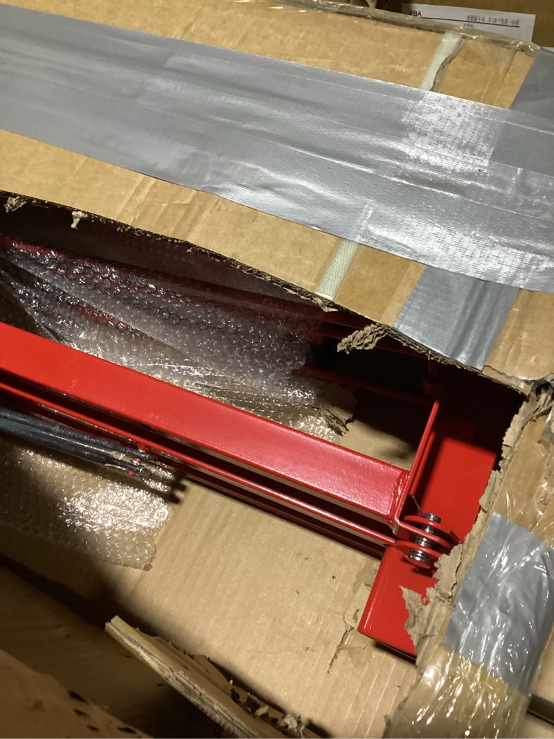 Condition photo showing Good Condition for Drywall Lift 16 ft, Heavy-Duty 150 Lbs Drywall Rolling Lifter Panel, Sheetrock Hoist Lift Drywall Jack Lift for Ceiling, Drywall Panel Hoist with 360°Adjustable Telescopic Arm &3 Lockable Wheels, Red