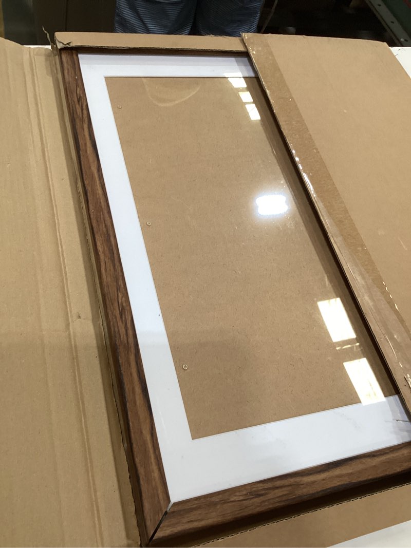 euwazram rustic walnut 16x20 frame - single frame, 16 x 20 poster frame with mat for 14x17, picture 