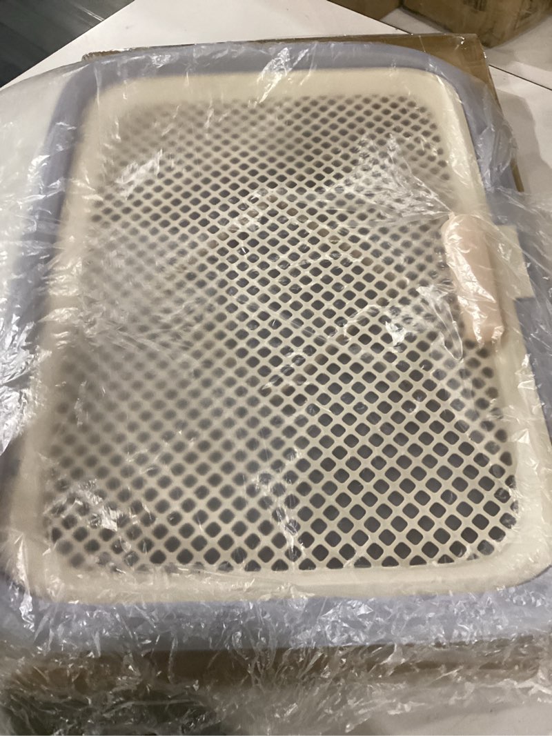 Condition photo showing Good Condition for dog potty tray, 23.6"x17.68" indoor pet pee pad holder,puppy training holder,bathroom dog litter box, pet toilet for small and medium dogs,housebreaking supplies, pet products(gray)