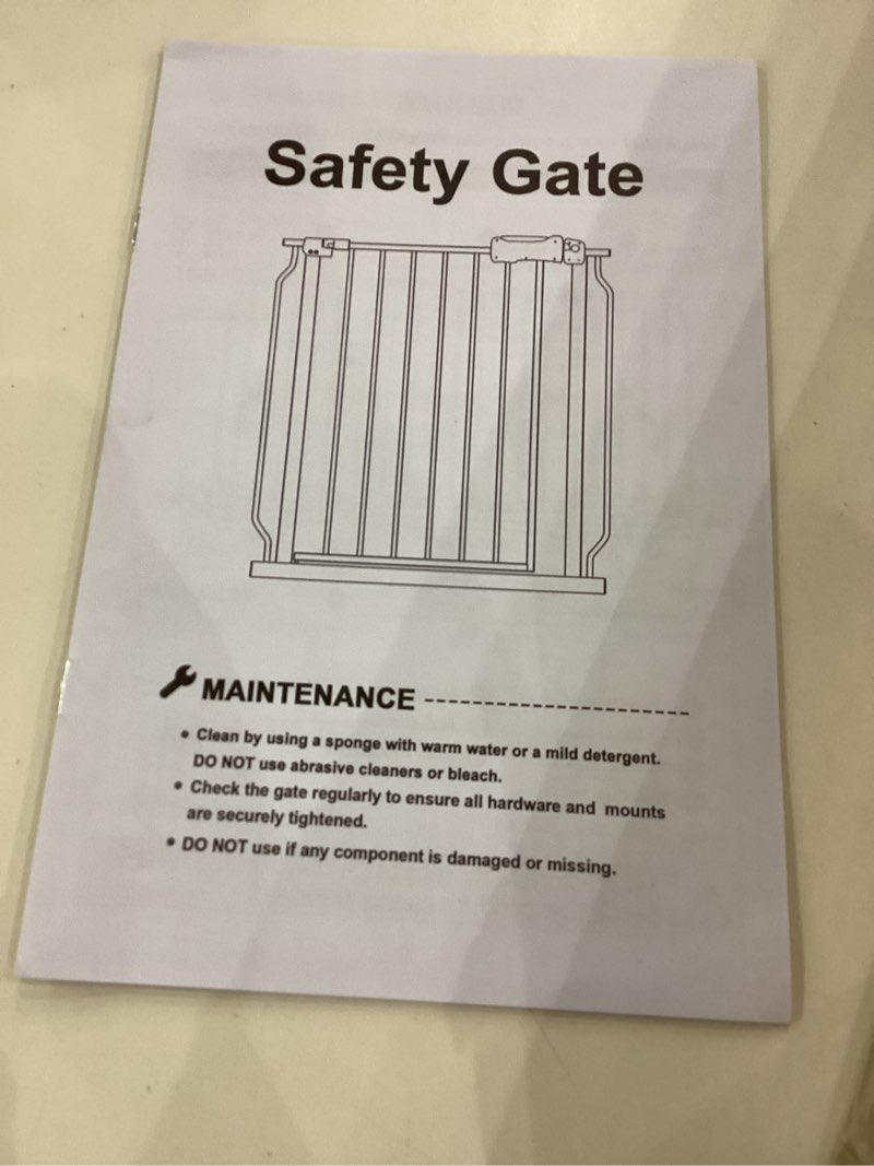 Baby Gate for Doorways Stairs Hallway 81.1-85.8 Inch Wide, Walk Through Child Gates with Pressure Mo