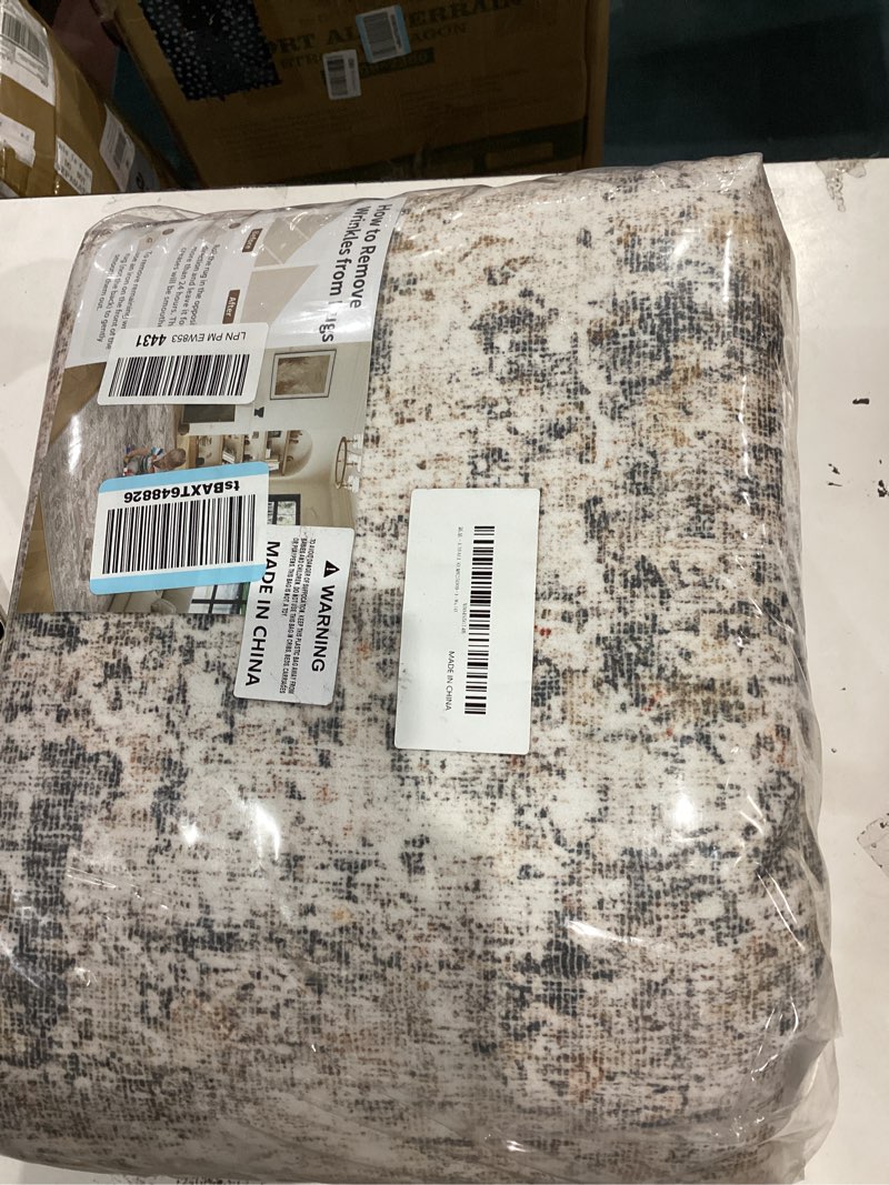 Condition photo showing Good Condition for Area Rug 8x10 Washable Rug Grey and Beige for Living Room, Dining Room, Bedroom, Large Carpets, Non Slip & Non-Shedding Low Pile Vintage Print Rug for Home Office Decor Grey and Beige 8'x10'