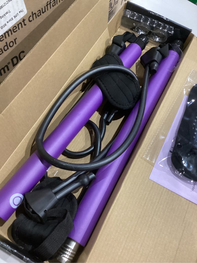 Condition photo showing Good Condition for Stretched Fusion Pilates Bar Kit with Resistance Band for Home Workouts | Multifunctional Home Pilates Kit Set for Women & Men | Workout Bar for Legs, Hip, Waist and Arm, Includes 3 Bonuses Purple