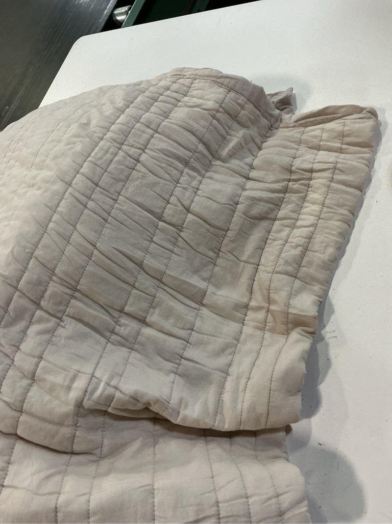 Condition photo showing Good Condition for organic cotton stripe stitch quilt set queen  