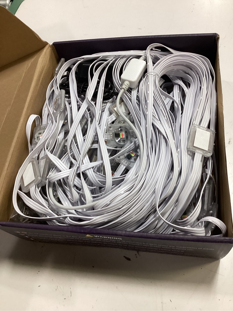 Condition photo showing Good Condition for poofzy permanent outdoor lights for house,200ft rgb+ic smart outdoor decor, 50 scene modes,app/remote control,for christmas,v-day,thanksgiving,daily & holiday party decor