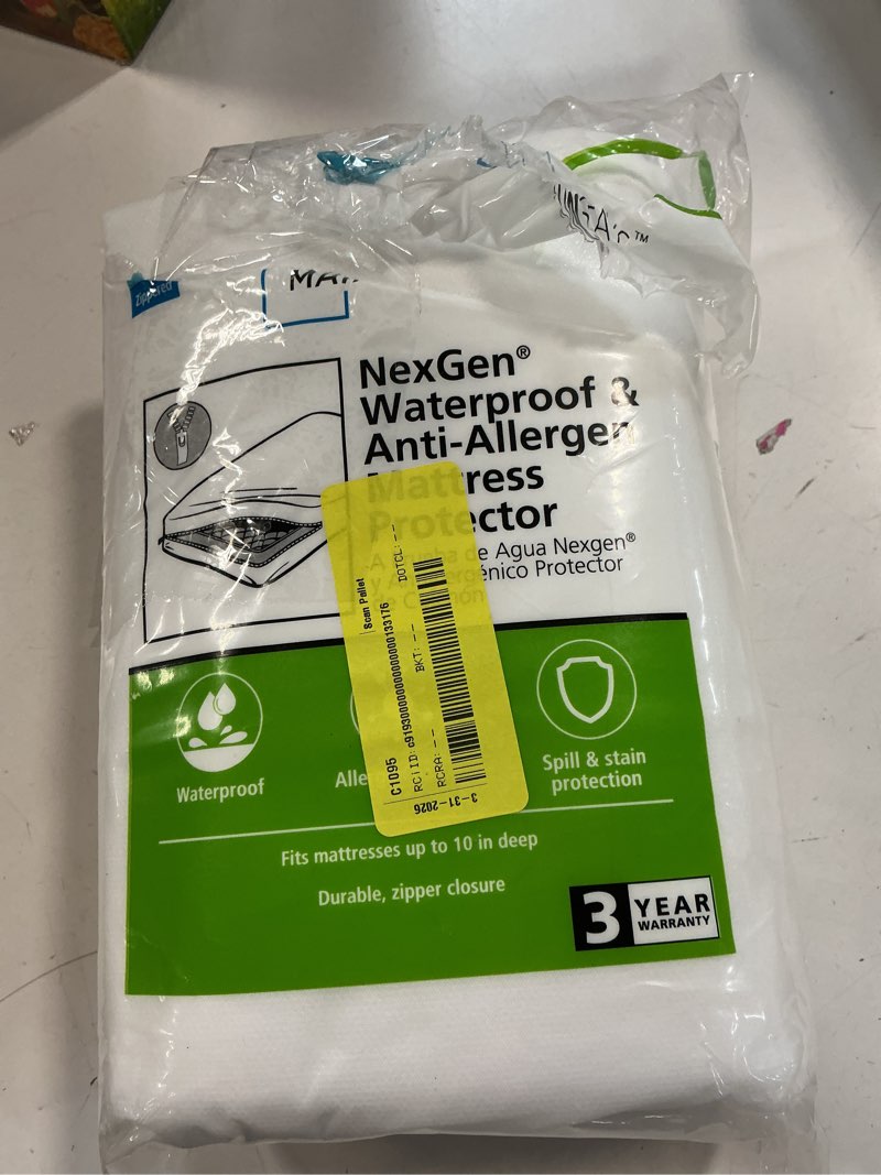 Condition photo showing As Is for mainstays nexgen waterproof anti-allergen zippered mattress protector  twin
