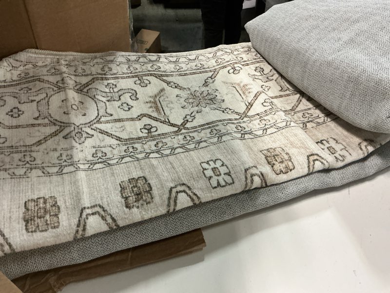 Condition photo showing Good Condition for 8x10 Area Rugs for Living Room, Stain Resistant Neutral Washable Rugs for Dining Room, Vintage Non-Slip Thin Large Size Beige Area Rug, Printed Vintage Home Decor Rug?Beige? Beige 8' x 10' (Rectangular)