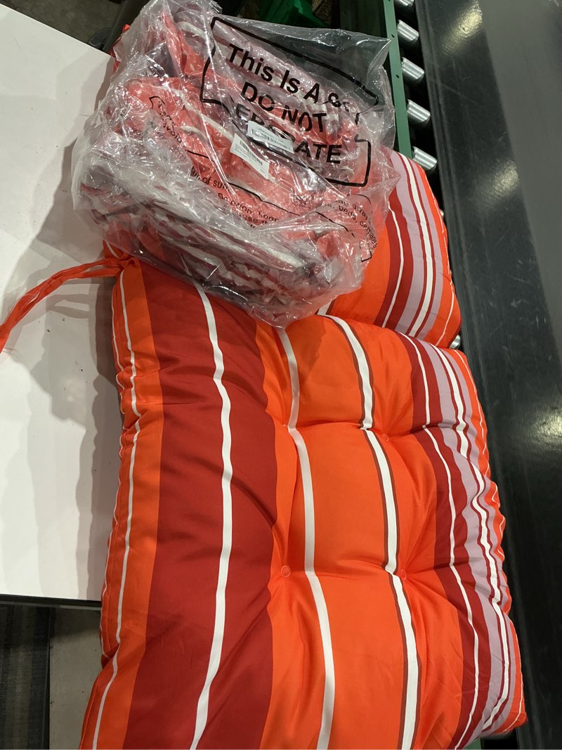 Condition photo showing Good Condition for dilunave 2 pack outdoor high back chair cushions 46 x 22 inch patio adirondack chair cushion indoor outdoor furniture patio tufted seat accessories