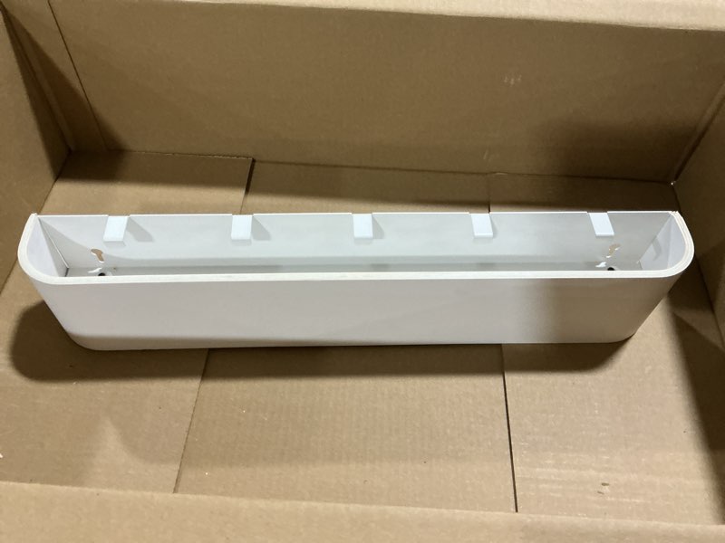 Condition photo showing As Is for Wall-Mounted Coat Rack 'Toke' - Modern Design Coat Rack with Hidden Wall Hooks - Solid Wood Veneer Panel Coat Hanger - White 5 Hooks White