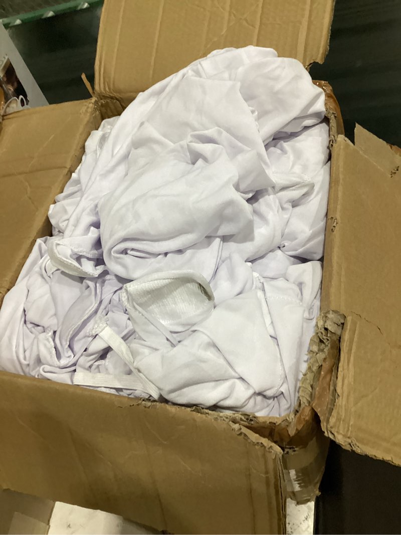 Condition photo showing As Is for hainarvers stretch spandex folding chair covers 30pcs universal fitted chair cover protector for wedding,party, banquet, holidays, celebration, decoration(white, 30 pcs) white 30pcs