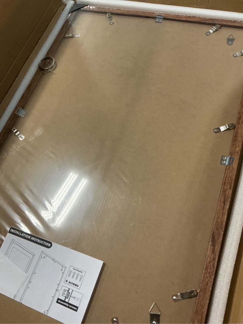 Condition photo showing New/Like New for irahmen 20x30 poster frame set of 2 with plexiglass, wood brown rustic picture frames for wall mounting display picture 16x24 with mat or 20 x 30 without mat rustic brown 20x30