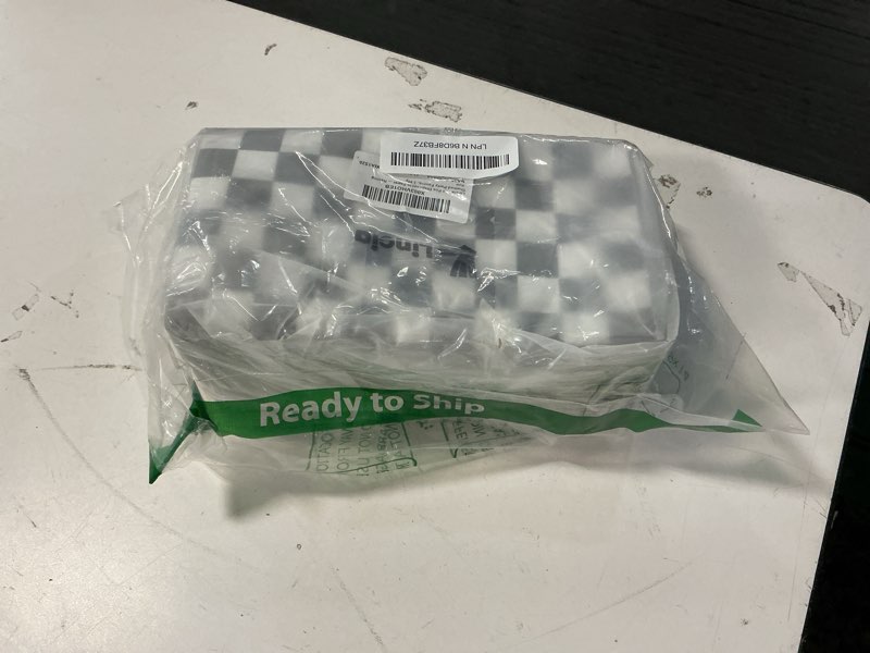 Condition photo showing Good Condition for 100 Pcs Disposable Paper Napkins Checkered Black and White Napkins Disposable Gingham Race Car Birthday Party Supplies for Dinner Picnic Barbecue Baby Shower Racing Themed Party Favors, 3 Ply