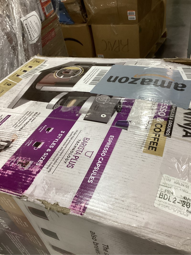 Condition photo showing As Is for Ninja Espresso & Coffee Maker & Barista System, 3 Espresso Brew Styles, Single-Serve Coffee & Nespresso Capsule Compatible, Built-in Frother, Espresso, Cappuccino & Latte Maker, Black, CFN601