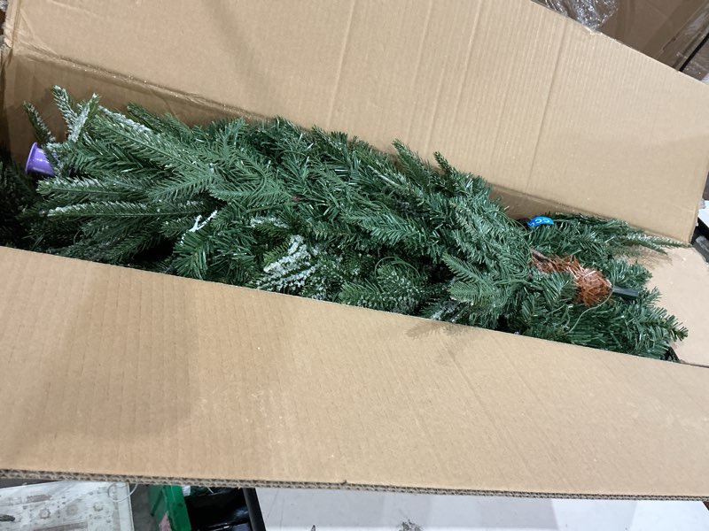 Condition photo showing Good Condition for yitahome pre-lit aspen fir artificial christmas tree 6.5ft with remote, layered christmas tree with crystal decorations, noble holiday decor with 900 pe & pvc mixed branch tips, 500 lights, green green with crystal decor 6ft 6in